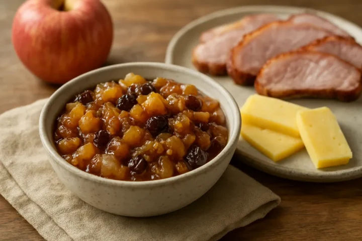 Verdu obuolių čatnį su svogūnais ir garstyčių sėklomis: iš 1,5 kg obuolių – 3 stiklainiai pagardo